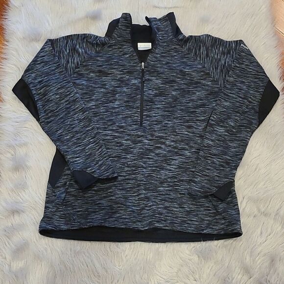 Columbia womens gray knit 1/4‎ zip long sleeve size large - Picture 1 of 5